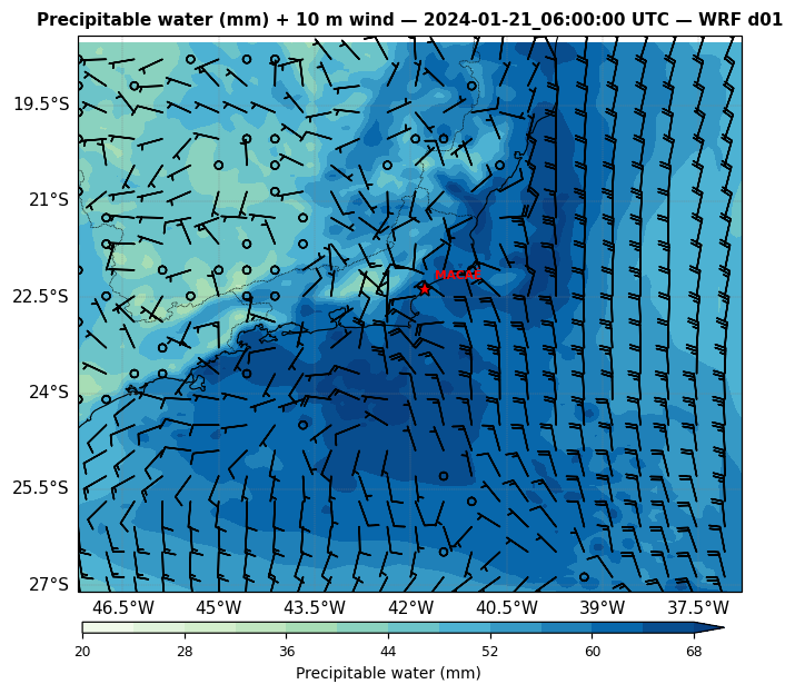 Precipitable water — C2 morning radar DA